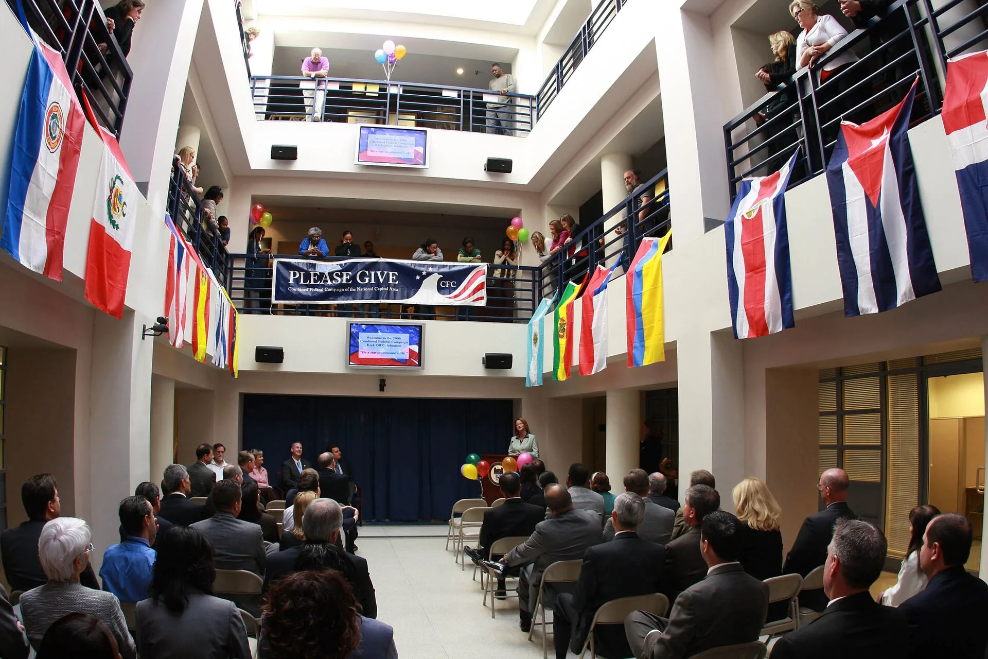 WASHINGTON (Oct. 7, 2008) Becky Crow, Combined Federal Campaign (CFC) coordinator for the Naval Criminal Investigative Service (NCIS), talks about the CFC during a kickoff celebration at NCIS headquarters at the Washington Navy Yard. NCIS has a variety fundraising events planned for the CFC season,. Moving fundraising campaigns forward: small, staged wins that compound